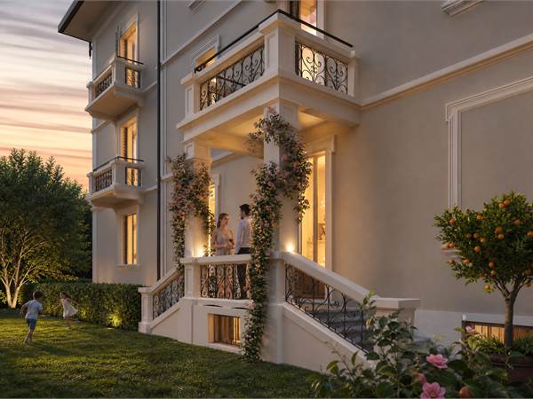 In villa d'epoca, nuovo bilocale con giardino 