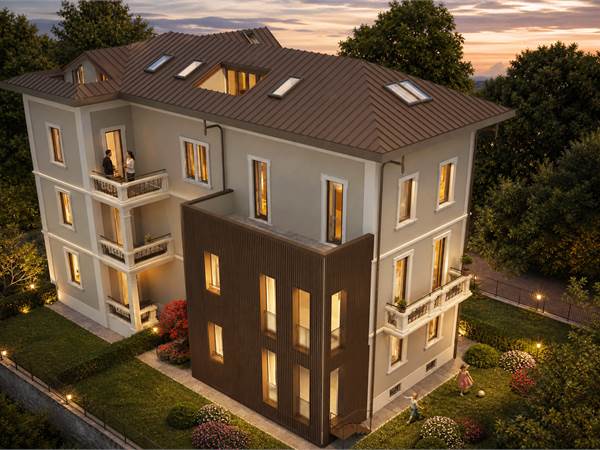 In villa d'epoca, nuovo trilocale con terrazzo 